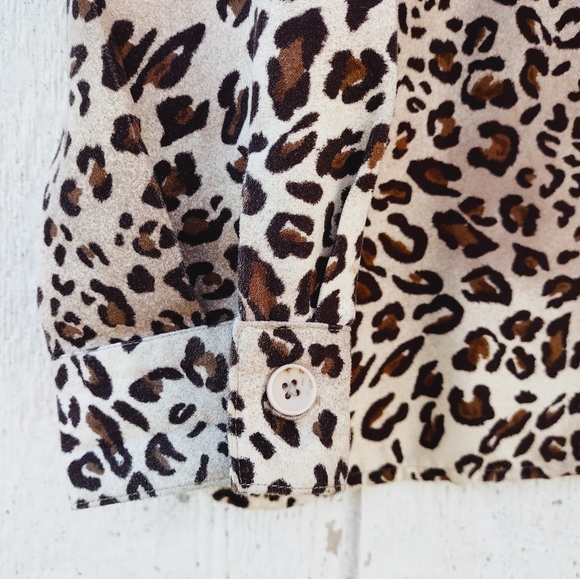 Vintage Cheetah Leopard Print Jacket Shirt Shacket Petite Large - Picture 4 of 6